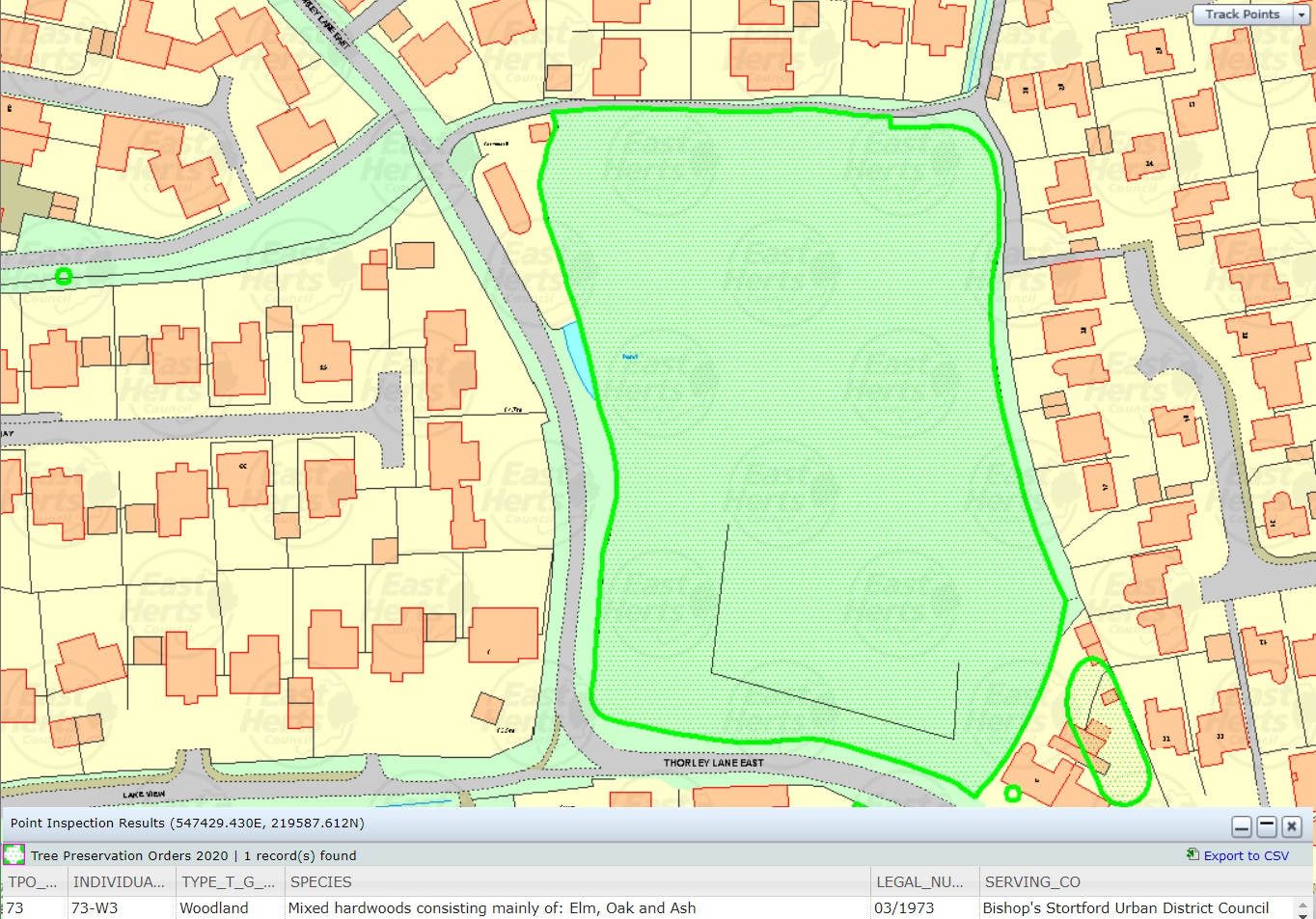 Tree Preservation Order on Thorley Lane East Woods